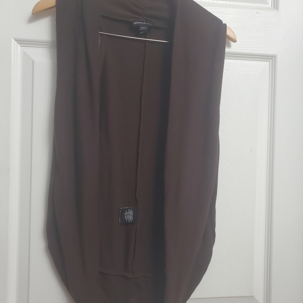 Seductions Brown Sleeveless Cardigan Wrap Vest Style - SIZE XS